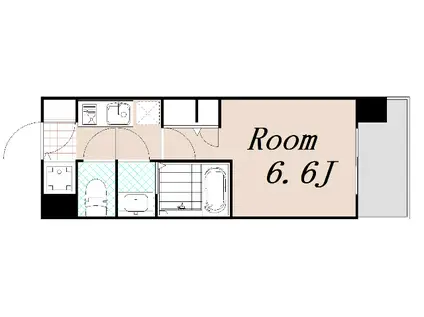 スワンズ谷町セントシティ(1K/8階)の間取り写真