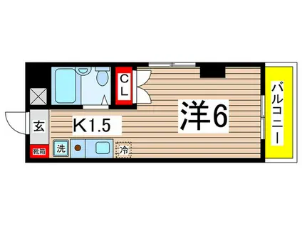 クレスト多摩川(1K/5階)の間取り写真