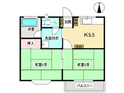 白山マンション(2DK/2階)の間取り写真