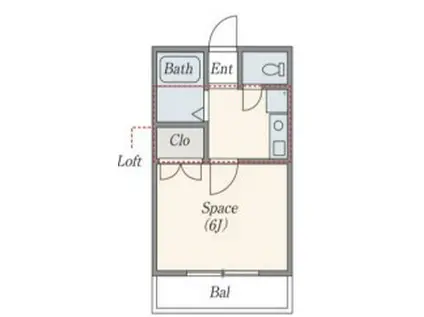 キャメルコートB(1K/2階)の間取り写真