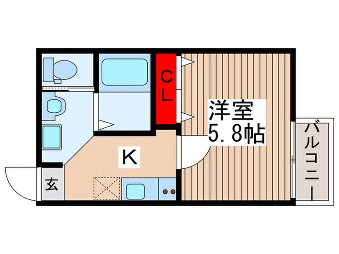 RMK川越(ワンルーム/2階)の間取り写真
