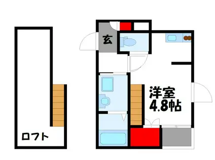 リタリッチ須恵(1K/1階)の間取り写真