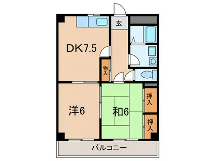 グリーンハイツ旭(2DK/2階)の間取り写真