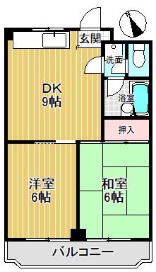 NCKビル(2DK/5階)の間取り写真