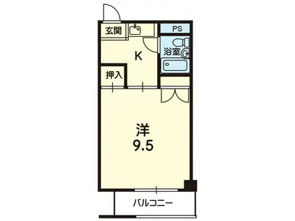 大阿蘇ハイツ(1K/5階)の間取り写真