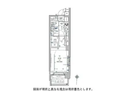 クレイシア菊川(1K/4階)の間取り写真