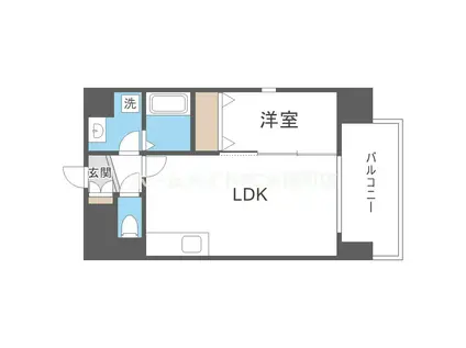 ALZA北堀江(1LDK/9階)の間取り写真