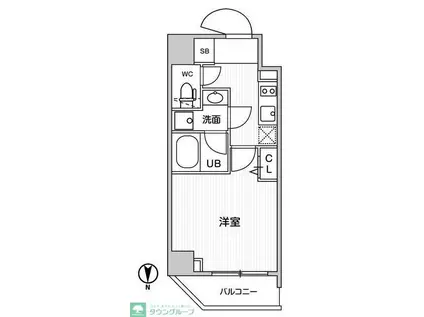 グラシアプレイス錦糸町(1K/4階)の間取り写真