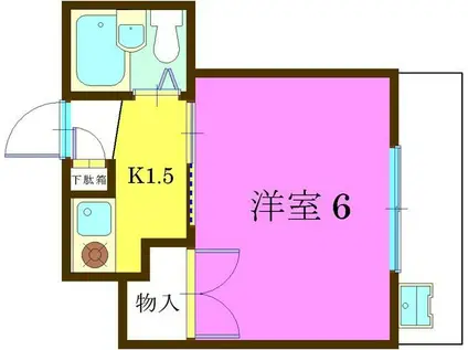 レジデンス悠(1K/2階)の間取り写真