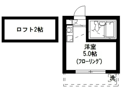 デュエット武蔵境1番館(ワンルーム/2階)の間取り写真