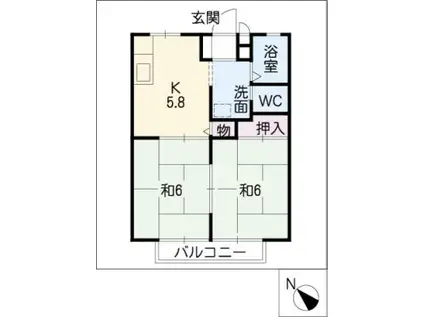 サンシティ 7(2K/1階)の間取り写真