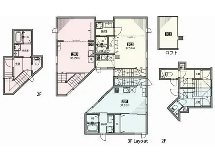 MEGURO SENZOKU U(1LDK/1階)の間取り写真