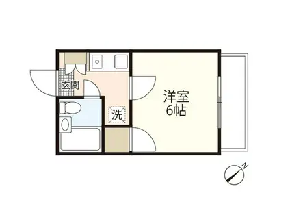 迫コーポ(1K/2階)の間取り写真