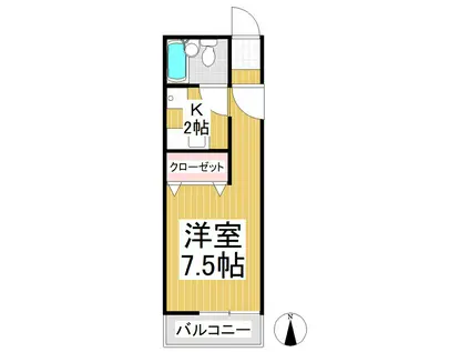 キャッスルスクエア(1K/2階)の間取り写真