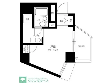プレール新宿余丁町(1K/11階)の間取り写真