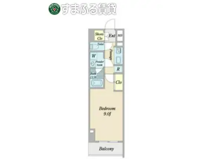 プロシード新安城(1K/2階)の間取り写真