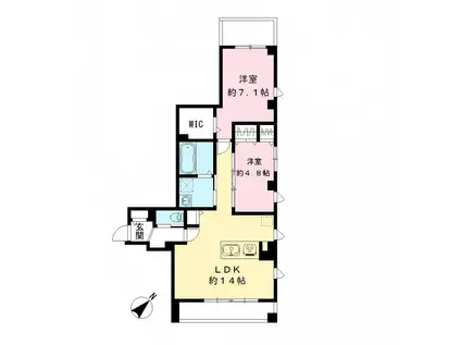 フェリシア おおたかの森(2LDK/4階)の間取り写真
