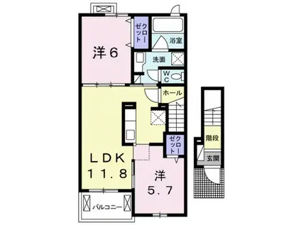 アリエッタIII(2LDK/2階)の間取り写真