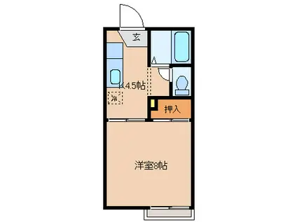 ハイツみのり(1K/1階)の間取り写真