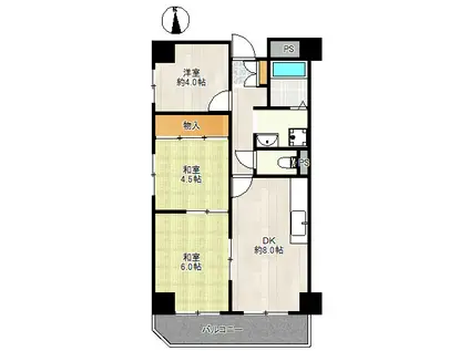 レクシア布施(3DK/5階)の間取り写真