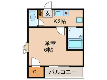 プリマヴェーラ梅ヶ枝(1K/5階)の間取り写真