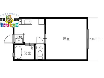 シティーハイムソレイユ(1K/2階)の間取り写真