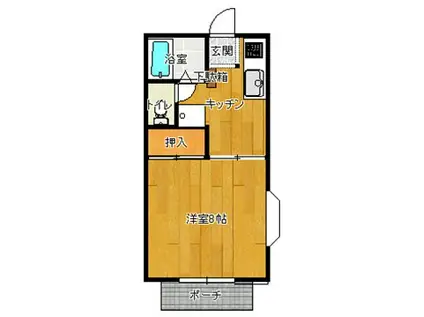 ファミーユ柳沢(1K/1階)の間取り写真