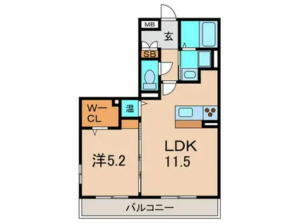 LOTHLORIEN(1LDK/1階)の間取り写真