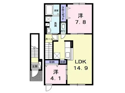 グラン メルシ(2LDK/2階)の間取り写真