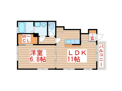 プレッソ(1LDK/1階)の間取り写真