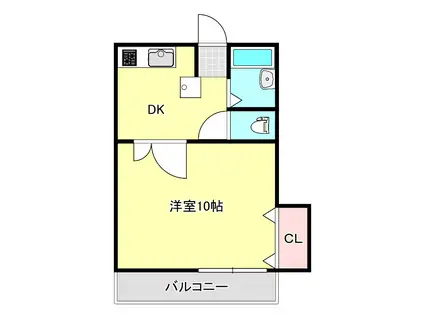 アビタシオンWISE(1DK/1階)の間取り写真