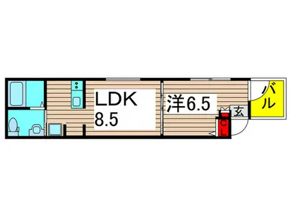 メルディア梅島IV(1LDK/2階)の間取り写真