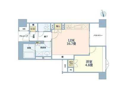 アーリア20(1LDK/3階)の間取り写真