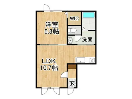 ブリーゼIII(1LDK/2階)の間取り写真