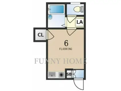 太田アパート(ワンルーム/2階)の間取り写真