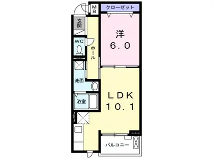 ブライト セゾン(1LDK/2階)の間取り写真