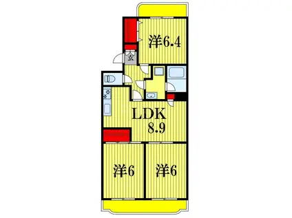 PLENDY松戸みのり台(3LDK/3階)の間取り写真