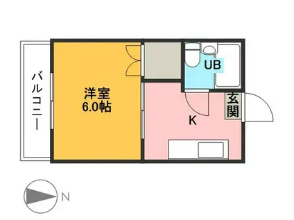 メゾン門野I(1K/1階)の間取り写真