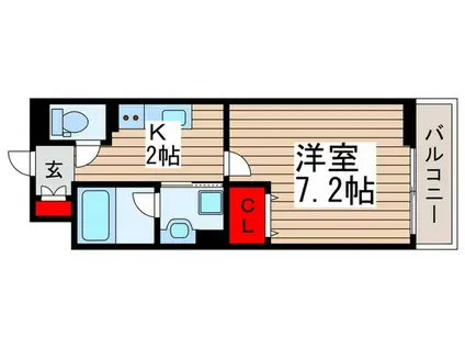 プラシード(1K/1階)の間取り写真