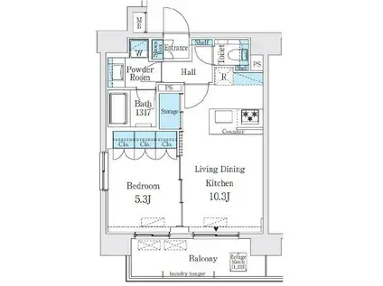 GLACIER神保町/グラシア神保町(1LDK/12階)の間取り写真