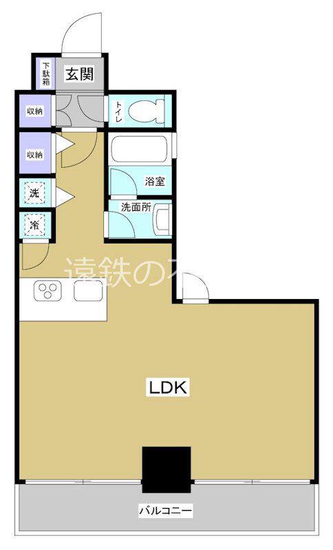 TERZO(ワンルーム/2階)の間取り写真