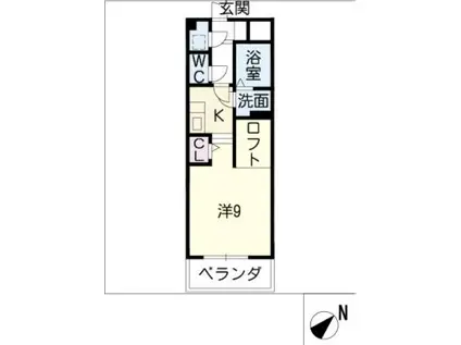 ルネスY.Y(ワンルーム/3階)の間取り写真