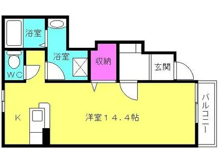 カーサ・セレーノ(ワンルーム/1階)の間取り写真