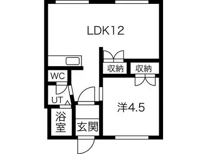 レジデンスふれあい(1LDK/1階)の間取り写真