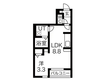 フォレルミエール(ワンルーム/1階)の間取り写真
