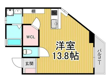 K`S COURT 夙川(1DK/2階)の間取り写真