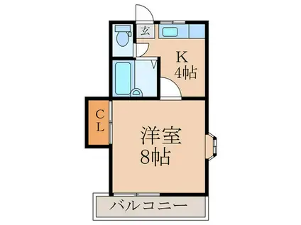 サンディーブ(1K/2階)の間取り写真