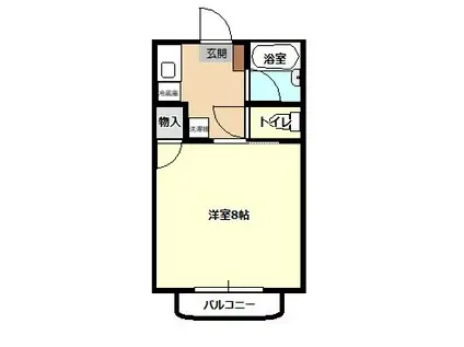 カルチェラタン(1K/2階)の間取り写真