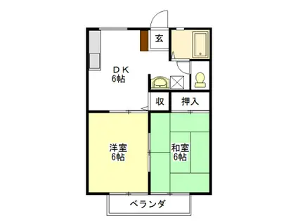 エトワールSA(2DK/2階)の間取り写真