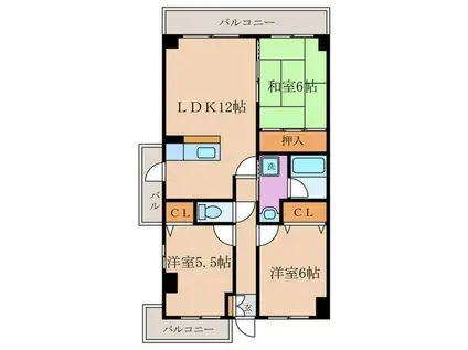 ロックフィールド(3LDK/11階)の間取り写真